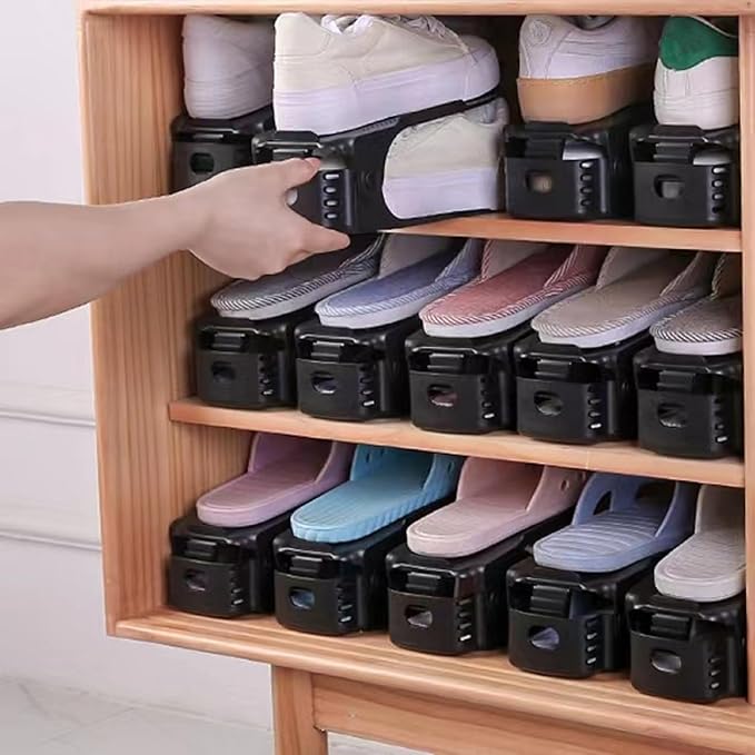Shoe Slot Organizer 20Pack, Adjustable Shoe Stacker for Closet Storage