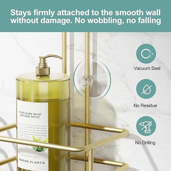 Shower Caddy Hanging, Bathroom Organizer, No Drilling Shelves Over Shower Head