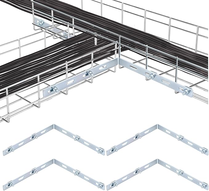 4 Pcs Wire Mesh Cable Tray Corner Bar L Type Cable Tray Corner Bar Kit