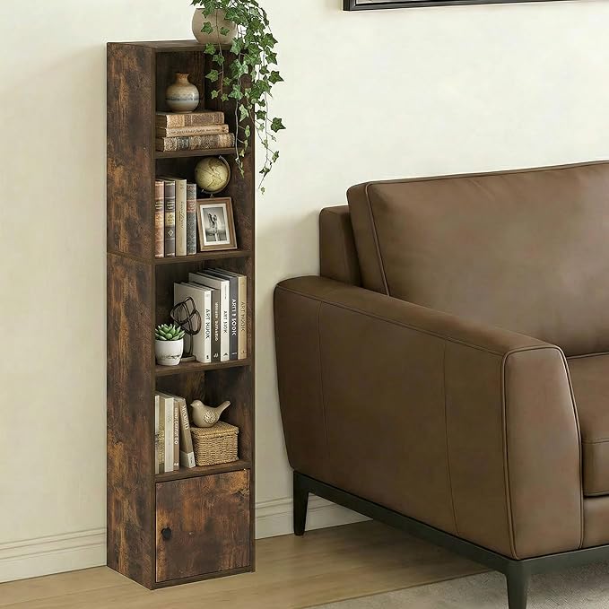Furinno LUDER Book Shelf, 5-Tier Bookshelf with Open Shelf