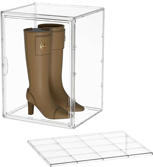 XXX-Large Clear Display Case Stackable Plastic Storage Bins with Lid