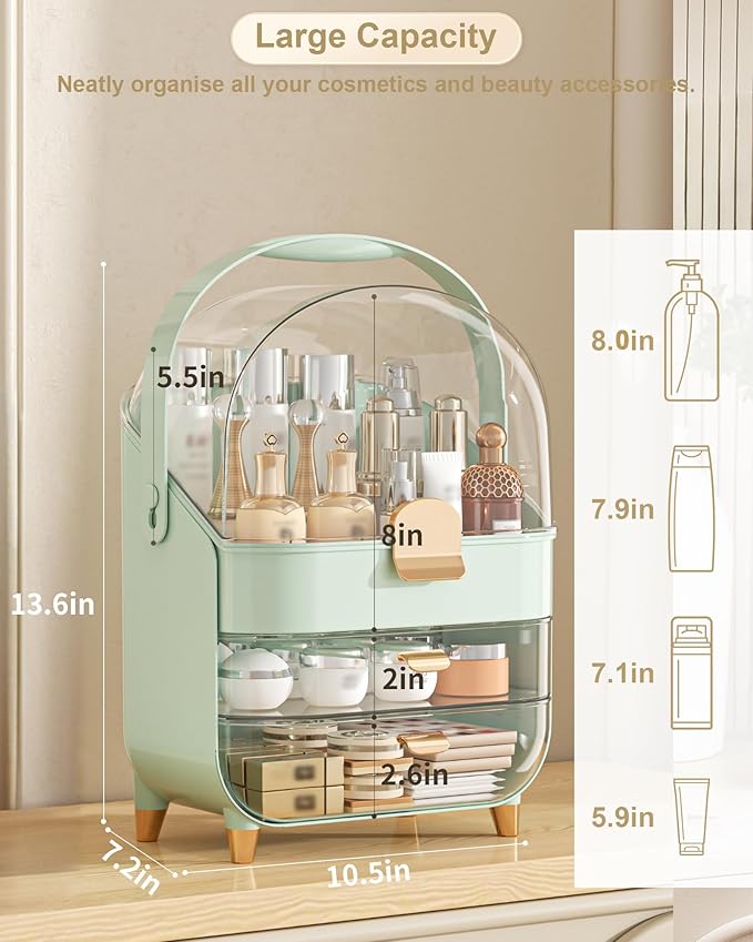 Anylady Makeup Organizer Countertop, Skincare Holder Bathroom Counter Organizer, Storage Box Cosmetic Display Cases, Teen Girl Gifts Make up Organizers for Vanity, Dresser
