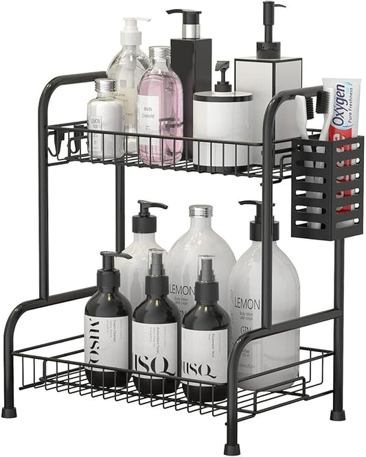 Bathroom Countertop Organizer With Toiletries Basket