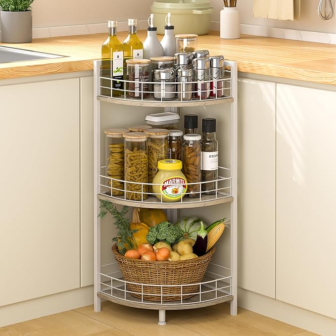 Bathroom Standing Shelf, 3 Tier Free-Standing Shelf Units, Open Floor Shelves