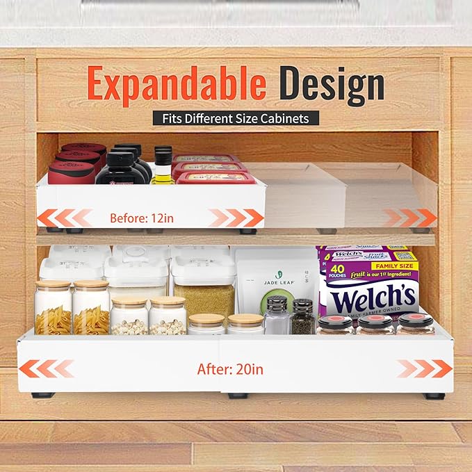 21" Deep Expandable Pull Out Cabinet Organizer