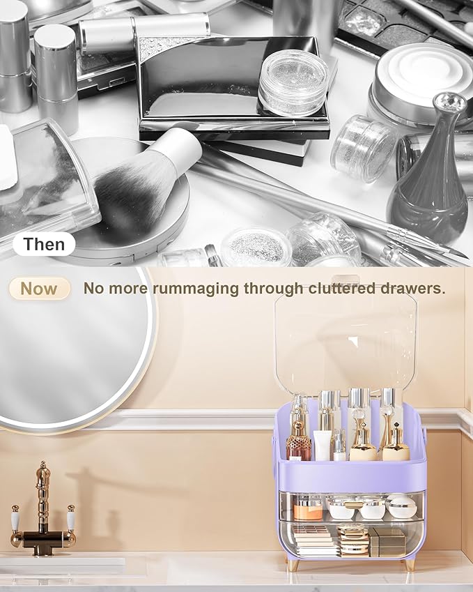 Anylady Makeup Organizer Countertop, Skincare Holder Bathroom Counter Organizer, Storage Box Cosmetic Display Cases, Teen Girl Gifts Make up Organizers for Vanity, Dresser