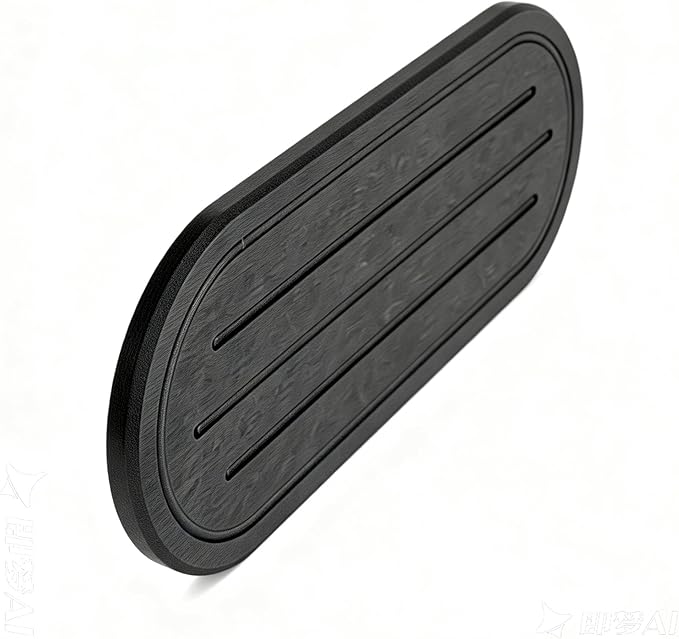 Razborci 2PCS Water Absorbing Stone Drying Tray Mat for Bathroom Sink & Kitchen Counter Faucet Organizer Decor, Quick Dry Dish Soap Dispenser Sponge Holder, Vanity Caddy Coaster,Dark Gray -10"*3.8"