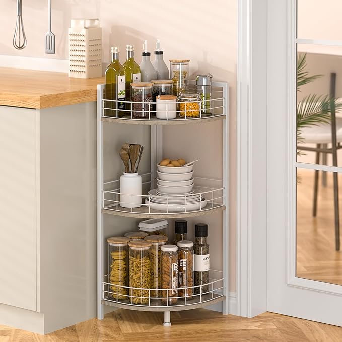 Bathroom Standing Shelf, 3 Tier Free-Standing Shelf Units, Open Floor Shelves