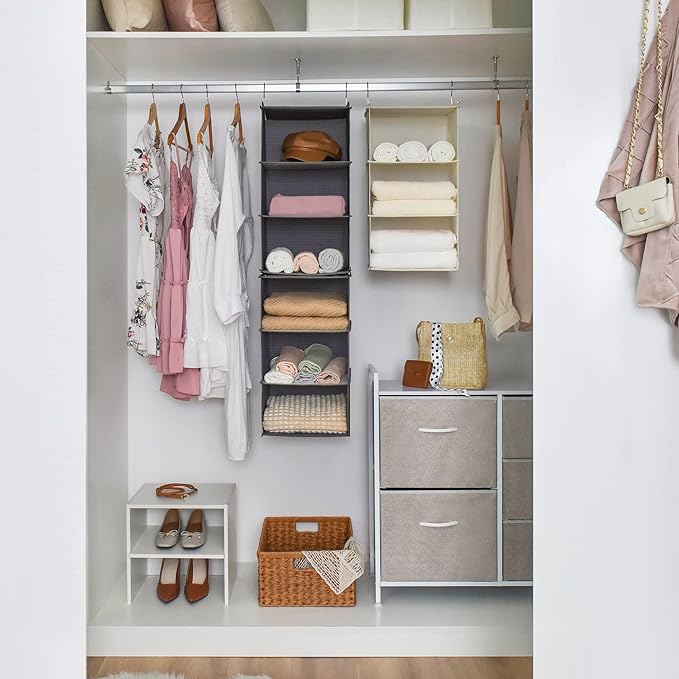 SAYS 6-Shelf Hanging Organizer for Closet, Ash Gray