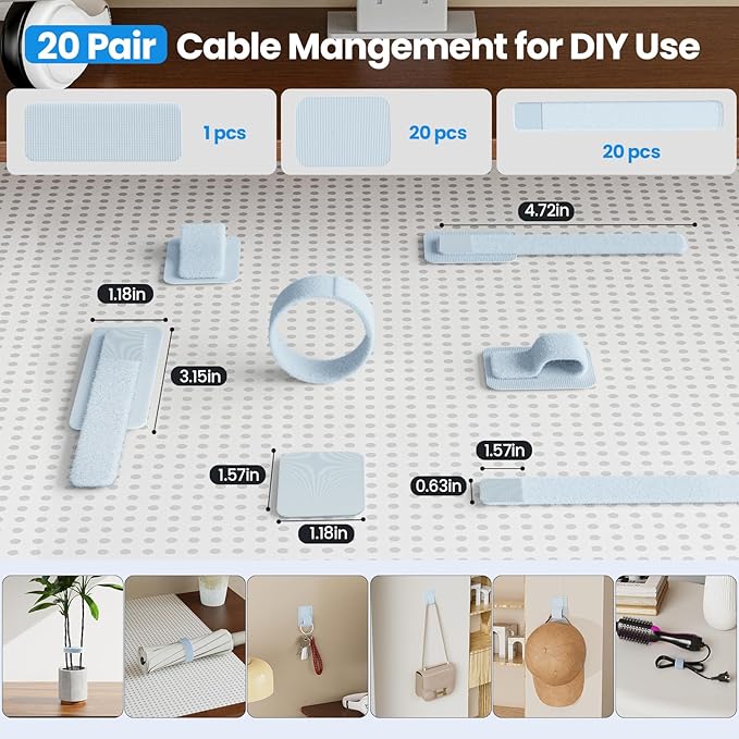 Cable Management Under Desk, Blue