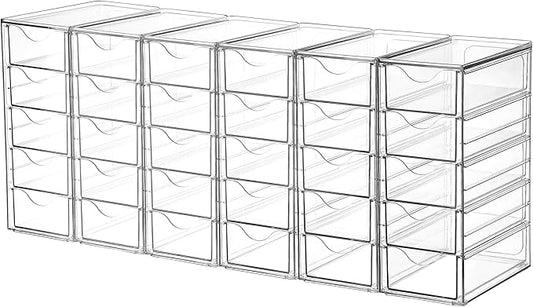 Acrylic Organizer with 30 Drawers, Desk Organizers and Accessories