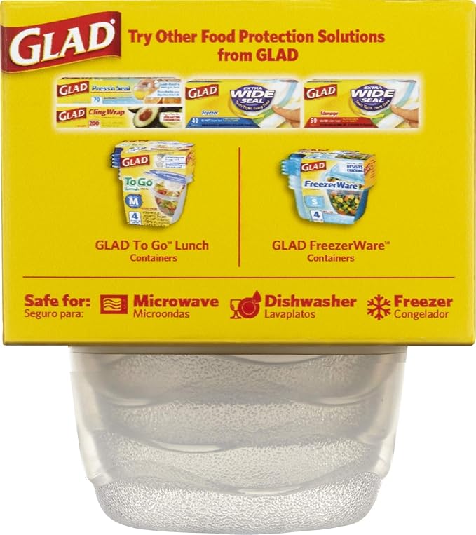 Glad GladWare Mini Round Food Storage Containers with Lids, 12 Pack