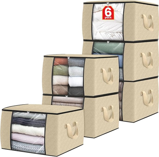 Fab totes 6 Pack Clothes Storage, Beige