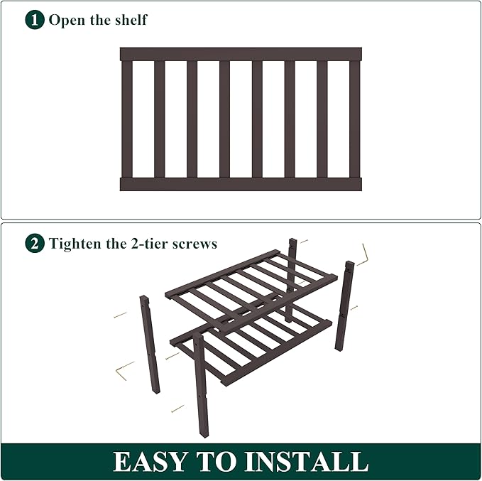 Smiry Bamboo Shoe Rack for Closet, 2 Tier Small Wooden Shoe Organizer, Stackable Wood Shoe Storage Shelf for Entryway, 14 Vertical Slats, One-piece Heavy-Duty Legs, 17.32"x11.02"x12.99", Brown