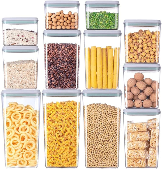 12 Pcs Pop Airtight Food Storage Containers with Lids for Kitchen Pantry