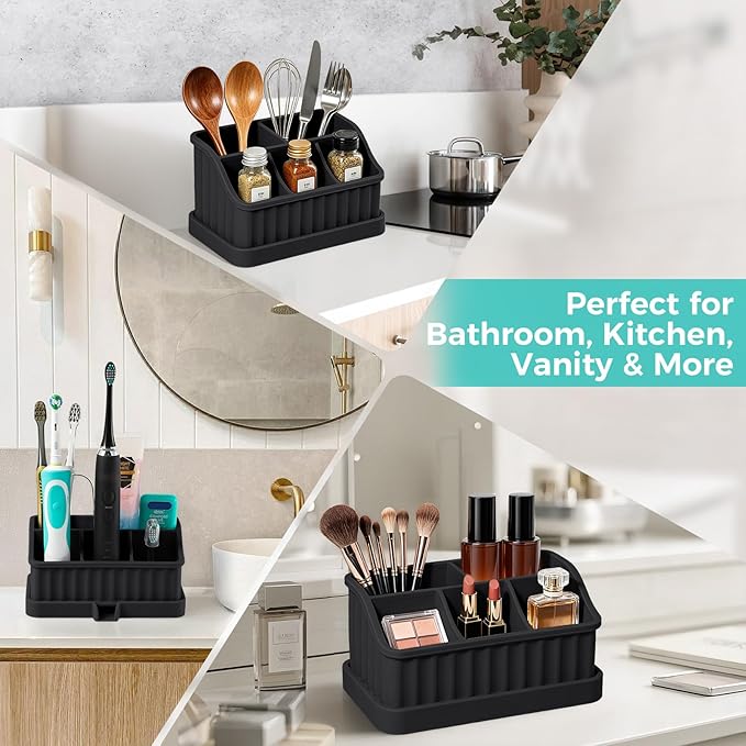 Silicone Toothbrush Holders for Bathrooms, Black