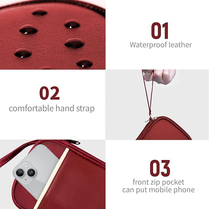 Lcsmaokin Travel Cable Organizer Bag Pouch Electronic Accessories Carry Case Portable Waterproof All-in-One Storage Bag for Cable,Charger, Phone, Hard Drive，SD Card-Wind Red