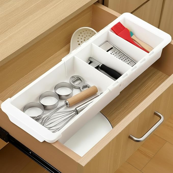 Enhon Expandable Sliding Drawer Organizer for Kitchen Drawers