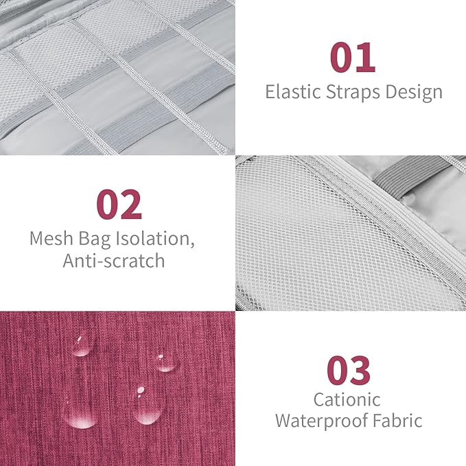 Electronics Travel Organizer, Business -Wine Red