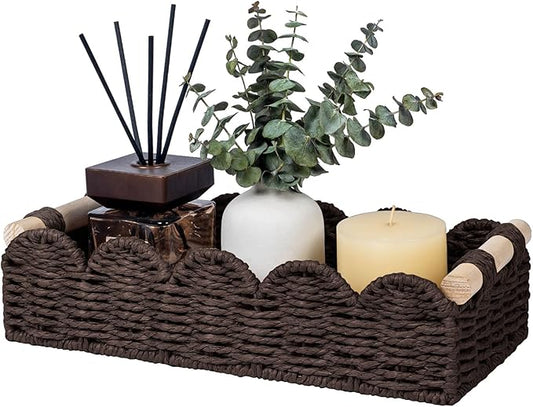 Toilet Paper Storage Basket Organizer, Brown