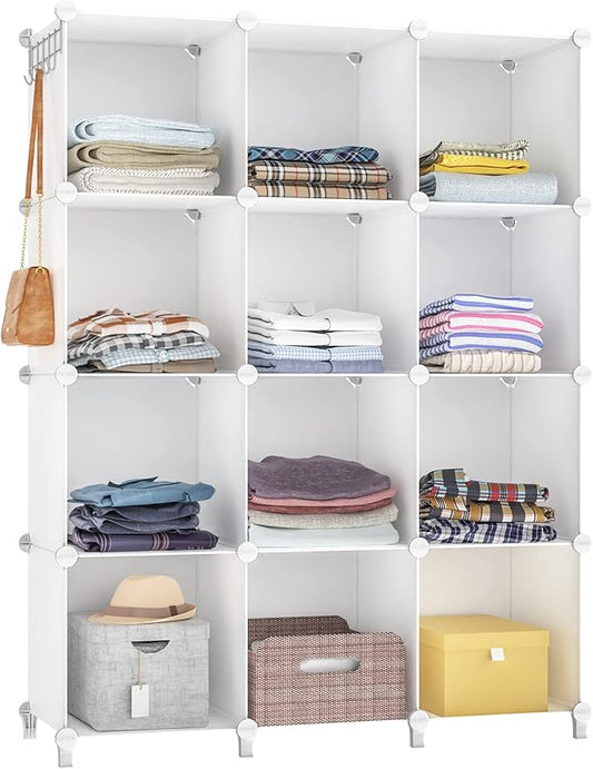 Closet Organizer, 12-Cube Closet Organizers and Storage, White
