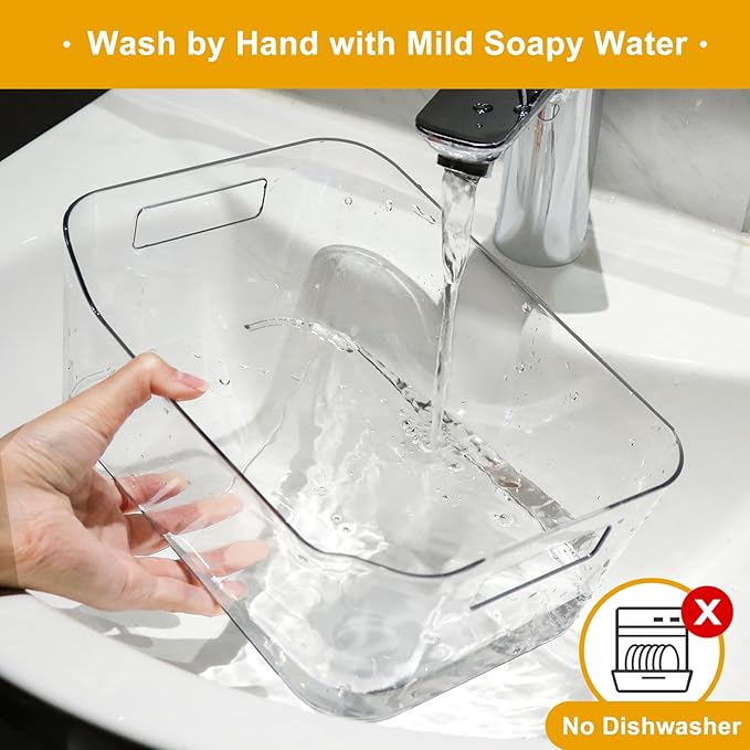 8 Pack Clear Pantry Organizer Bins for Kitchen