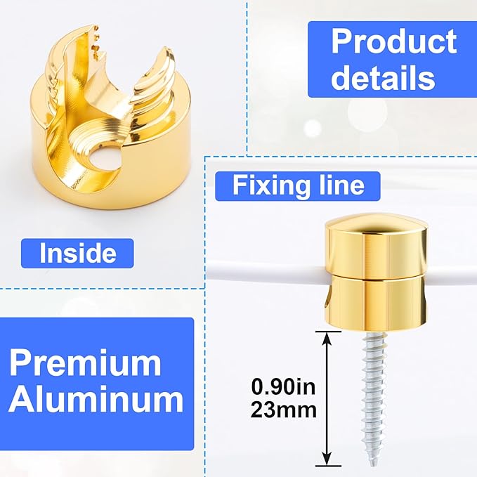 5 Sets Charger Holders for Cords, Gold Adjustable Cable Anchor Holders