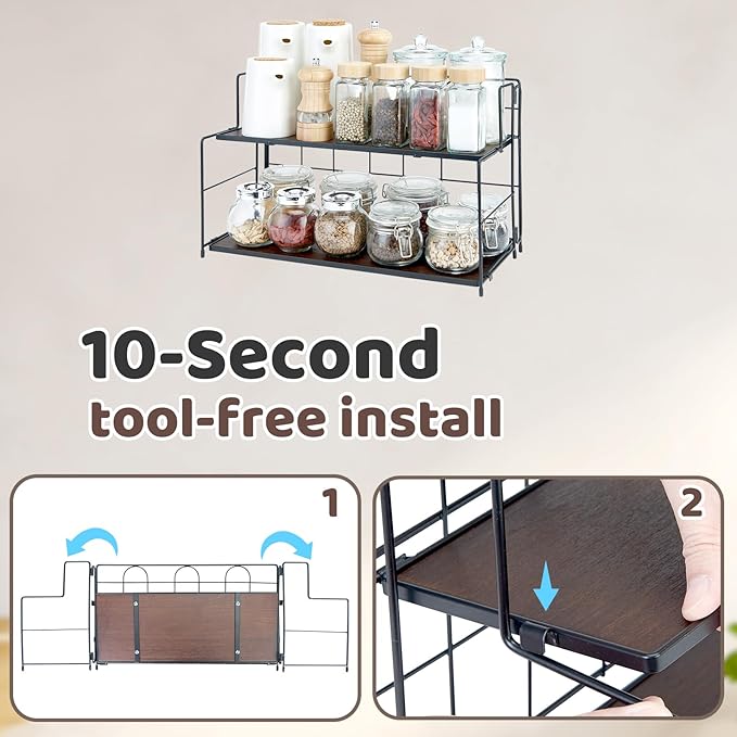 Bathroom Counter Organizer 10s Tool-Free Install, Black