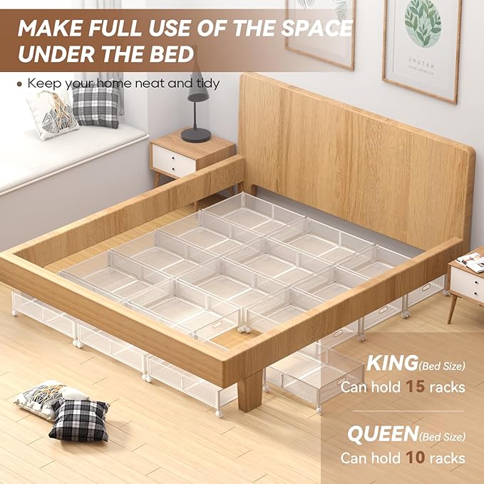 Under Bed Storage with wheels, Under the Bed Storage Containers, White