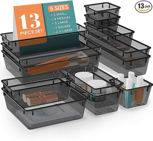 13 PCS Drawer Organizer Set, Black