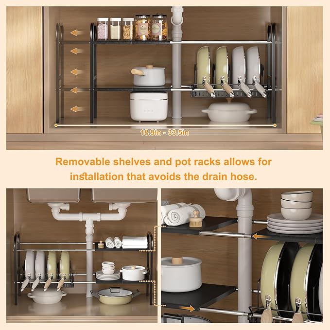 Under Sink Organizer 2 Tier Kitchen Storage Rack