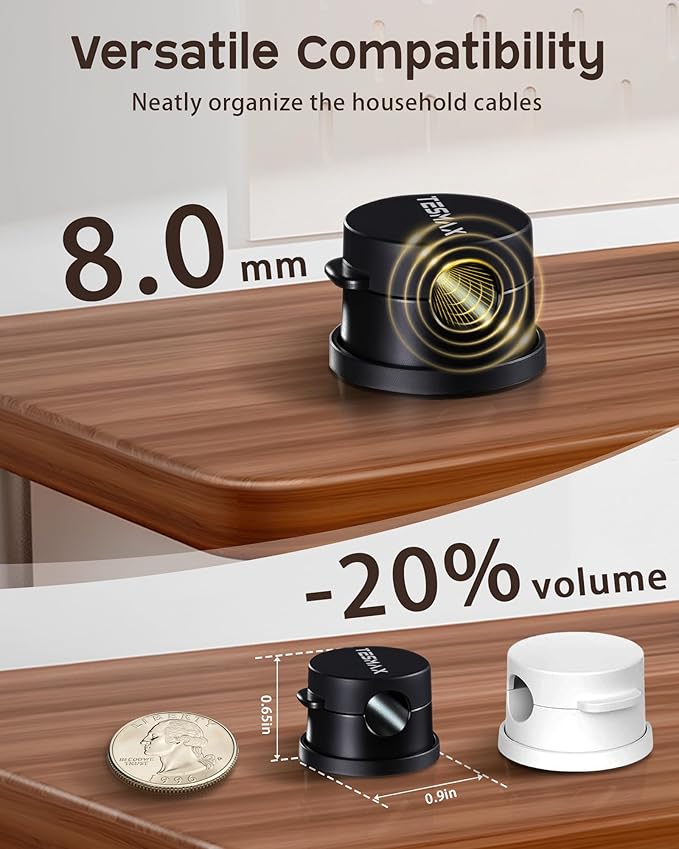 Magnetic Cord Holder 360°Rotation Cord Organizer