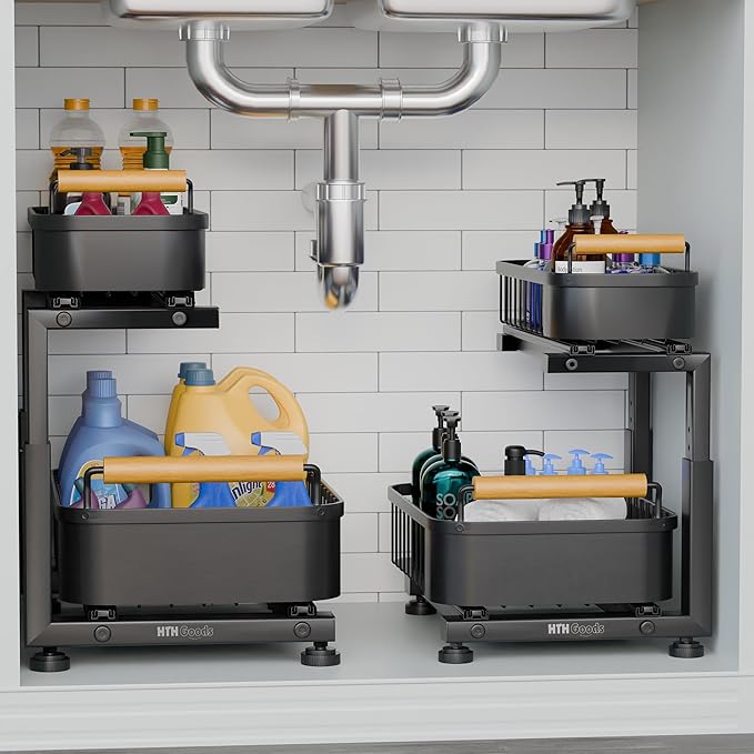Premium Heavy Duty Carbon Steel Under Sink Organizer