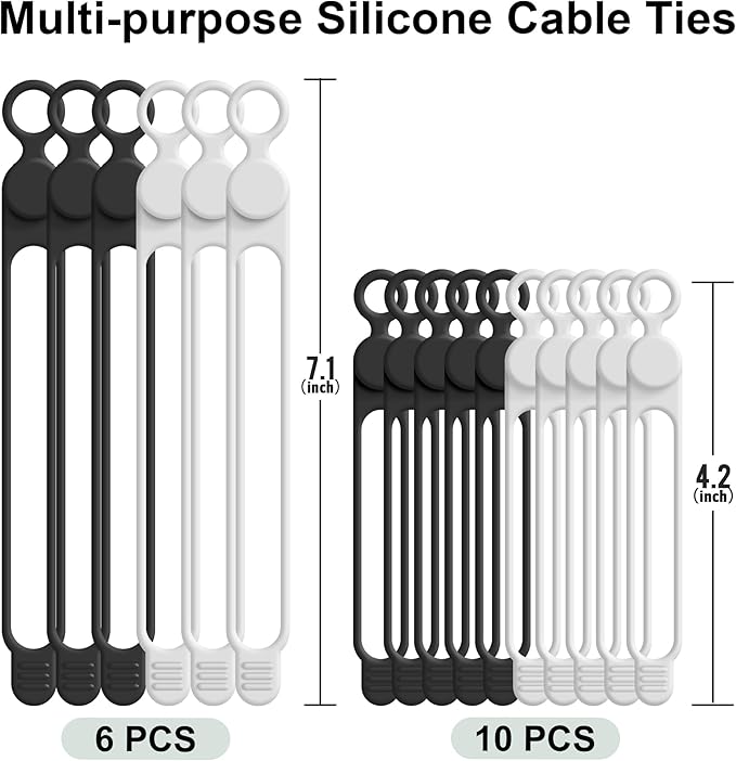 Silicone Cable Ties Cord Organizer Cable Management