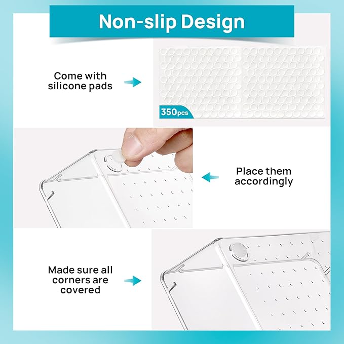 72 PCS Clear Plastic Drawer Organizers Set