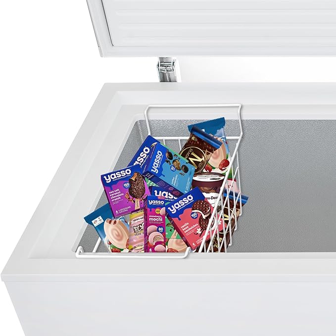 Orgneas 15.5 Inch Freezer Organizer Bins for Chest Freezer Refrigerator Basket Storage Rack Bins Deep Freezer Metal Wire Baskets 2pcs
