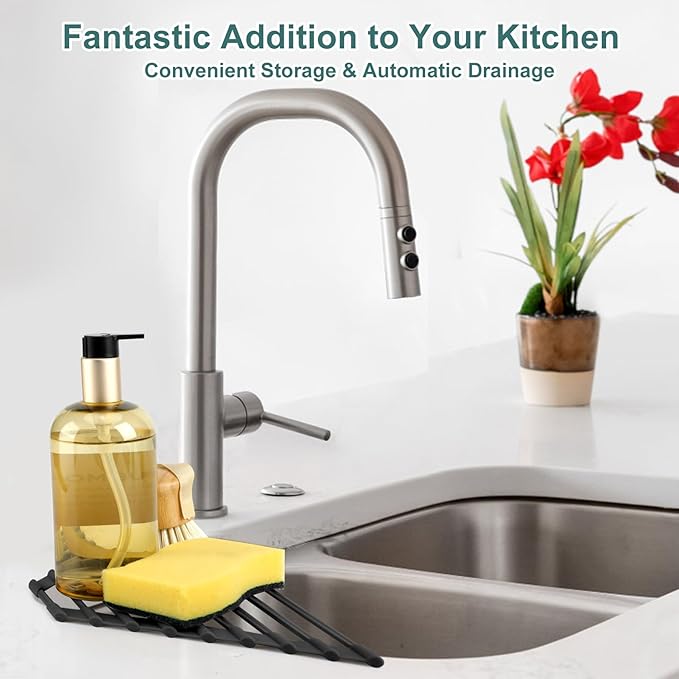 Triangle Roll Up Dish Drying Rack Over The Sink, Durable Organizer for Kitchen