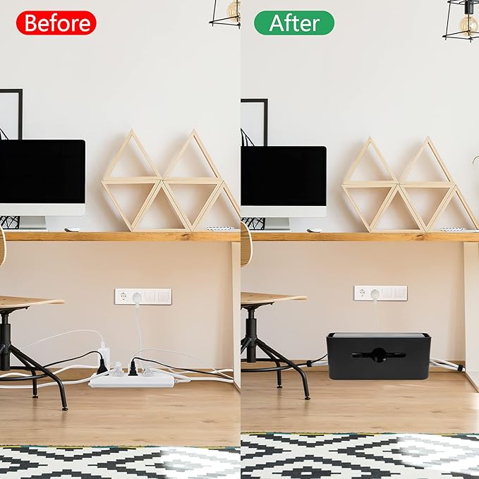 Cable Management Box, Cord Organizer Box for Desk Floor Cable Hide