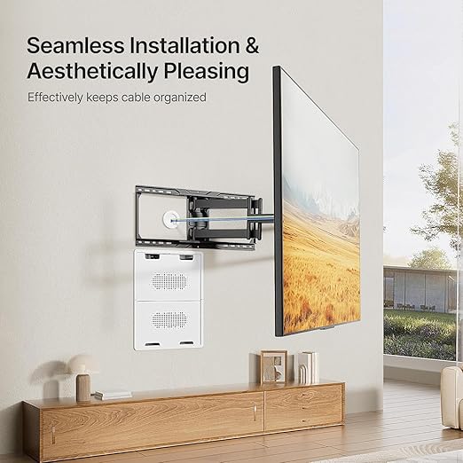 PEGZONE 9" in-Wall Media Box, Recessed Outlet Wall Box, Structured Media Enclosure for One Connect & Network Switches, Works with Fire TV Stick & Samsung -Friendly Cable Management Kit