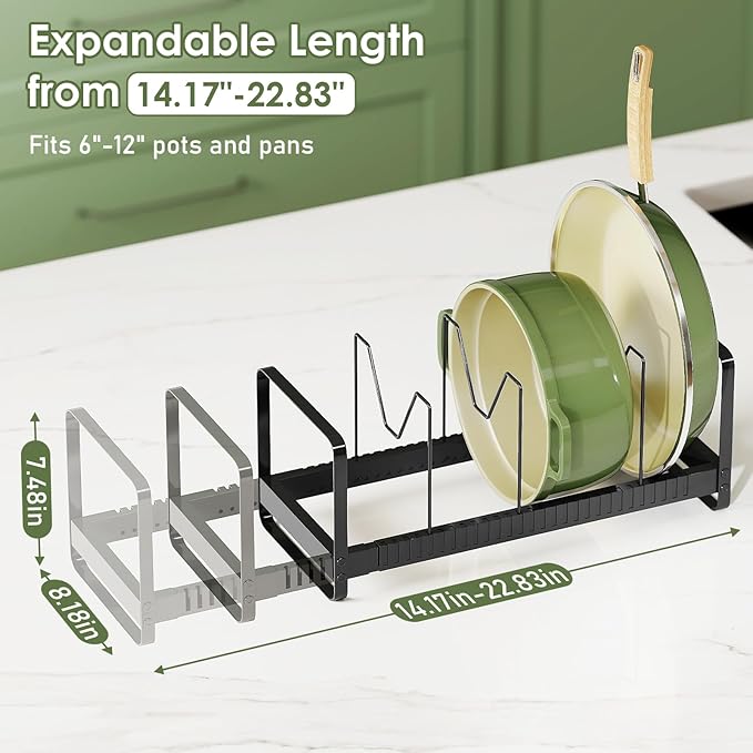 Pot Rack Pan Organizer inside Cabinet