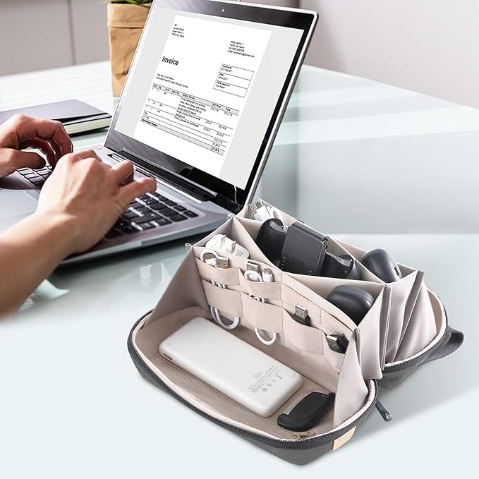 simtoper Electronic Organizer Travel Case Bag for Cables, Switch, SD card, Passport and More – Ultimate Protection & Portability Waterproof (Grey)