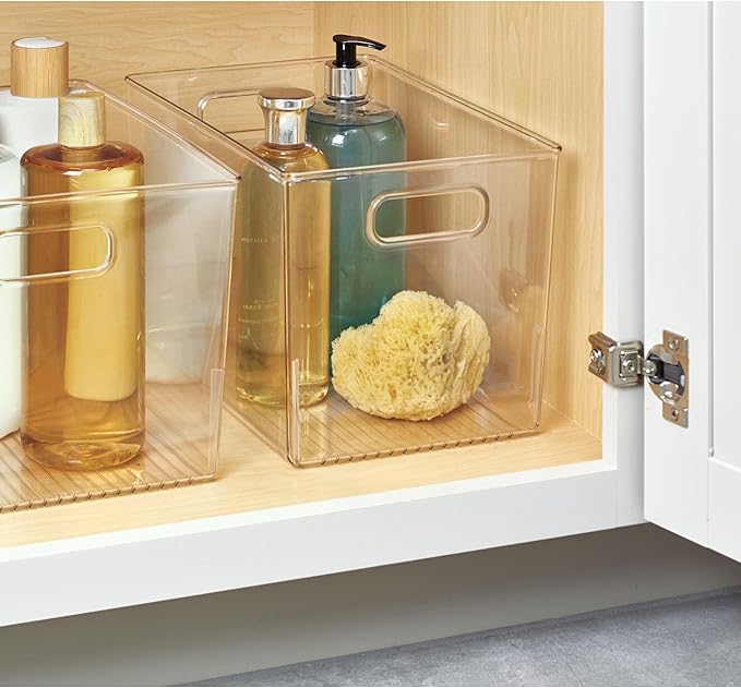 Linus BPA-Free Plastic Deep Kitchen Storage Bin with Handles, 12" x 8" x 7.75"