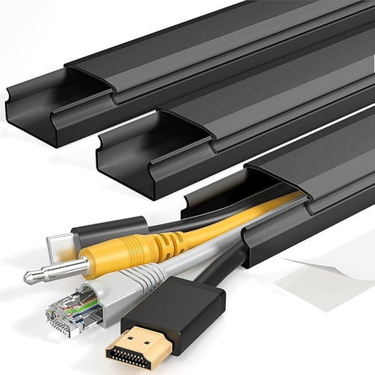 TV Cord Hider, 42In Large Cable Hider Black, Wire Covers for 4 Cords