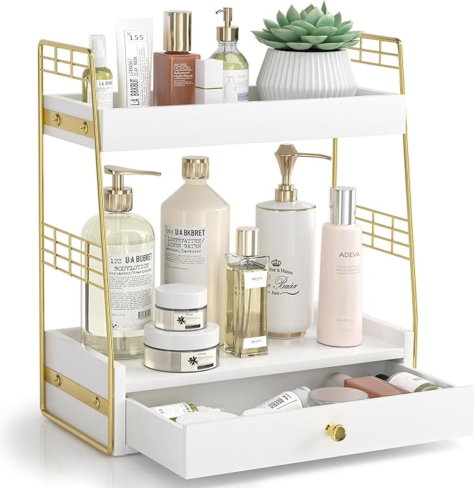 Bathroom Counter Organizer with Drawer