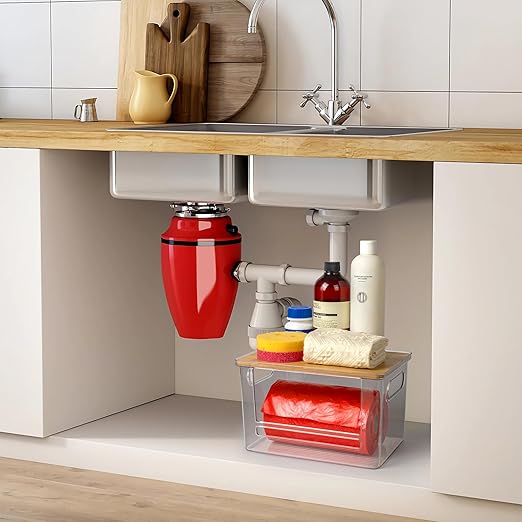 Stackable Trash Bag Dispenser with Wooden Top for Holding 13 to 33 Gallon Large