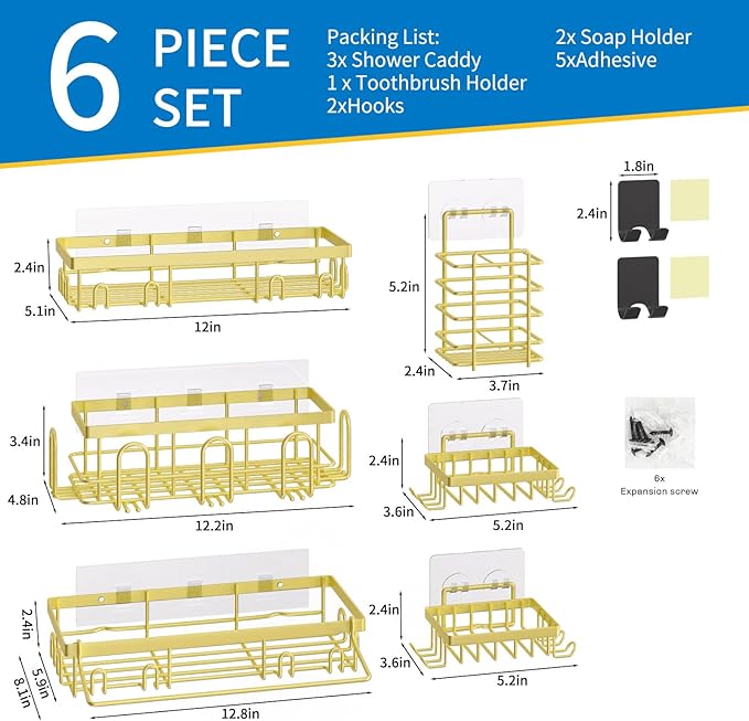 Shower Caddy 9 Pack, Yellow 9 Pack