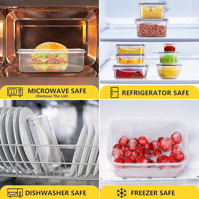52 PCS Food Storage Containers Set with Airtight Lids (26 Lids &26 Containers)