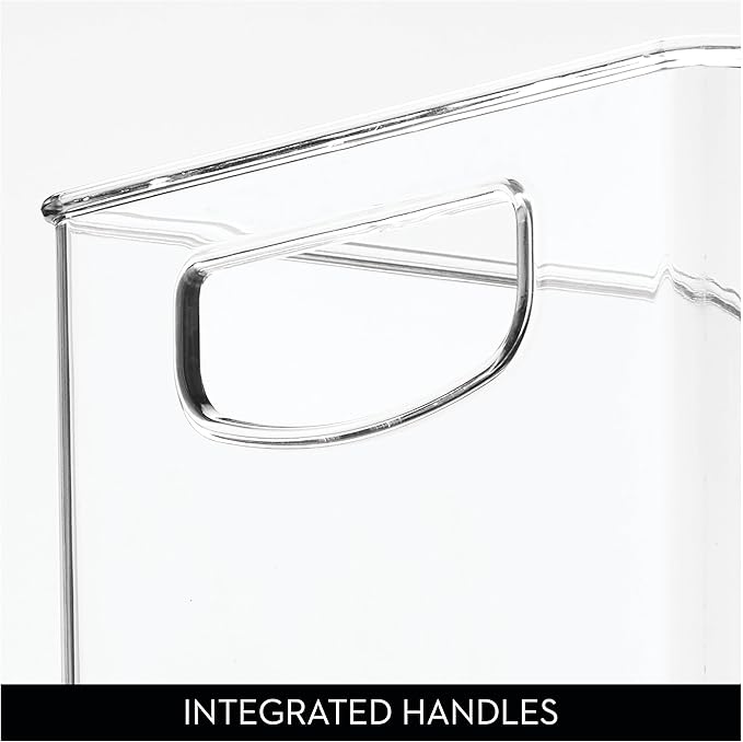 iDesign Stackable Clear Plastic Bin - Kitchen Organizers and Storage for Fridge and Pantry, 4-Pack