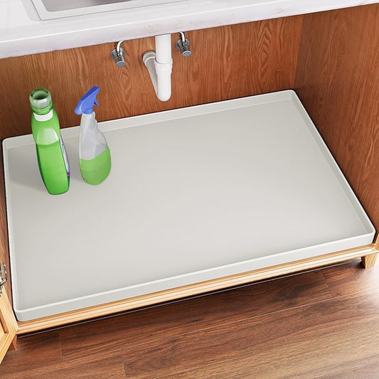 Waterproof Under Sink Mat 28" x 19" Shelf Liner for Kitchen and Bathroom