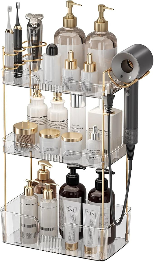 Luxury Bathroom Counter Organizer, 3 Tiers Clear